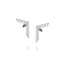 Phoenician Script-White Gold Earrings With Diamonds and Sapphires