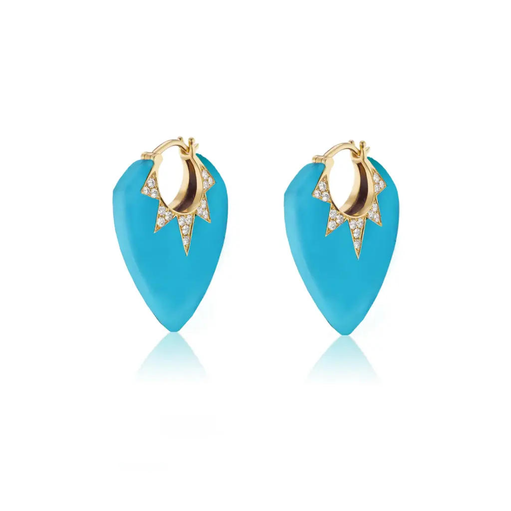 Classic Guitar Pick Earrings - Turquoise