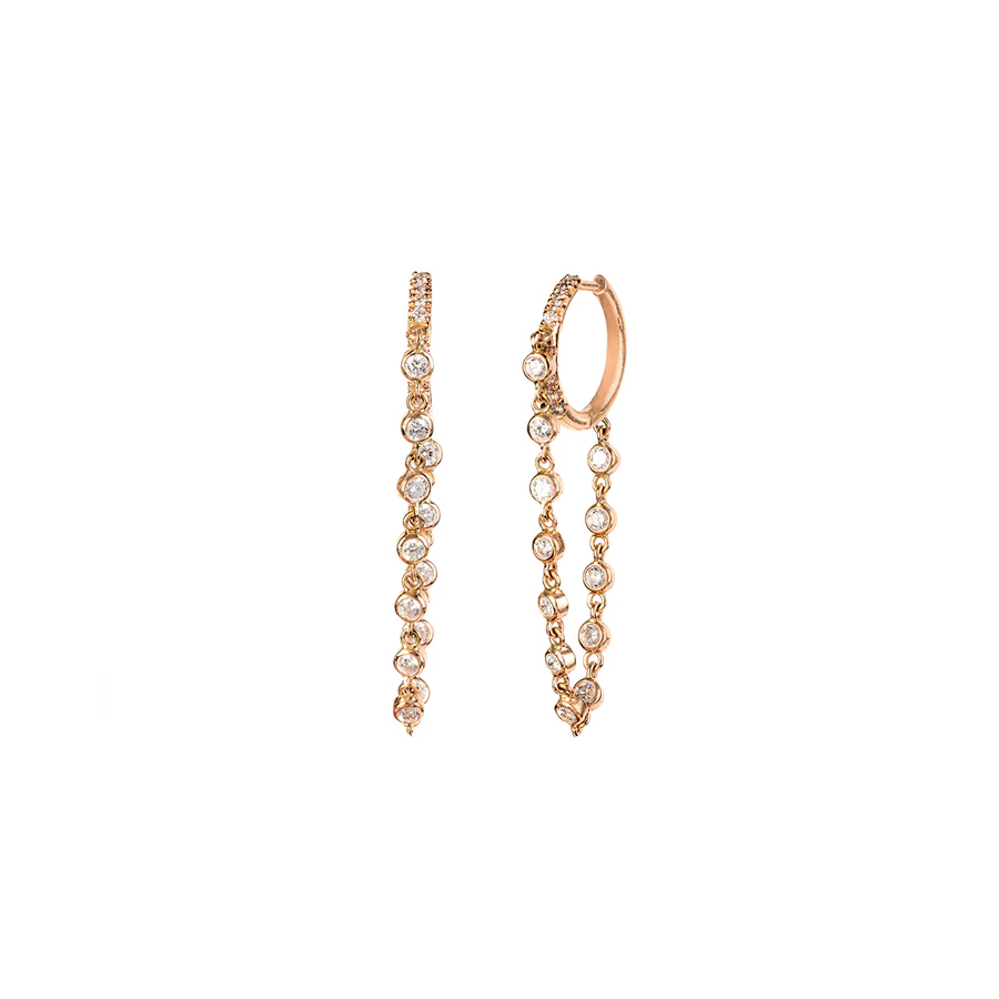 Diamond Dangle Hoops