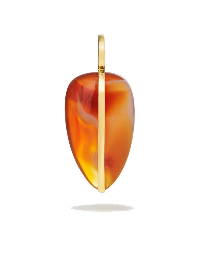 Small Pebble Pendant In Red Carnelian