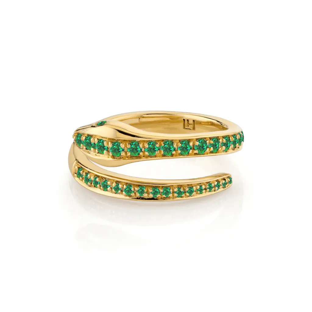 Emerald Kundalini Coil Ring