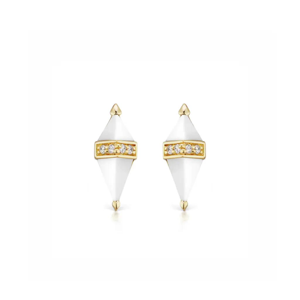 Pietra Studs - White Onyx