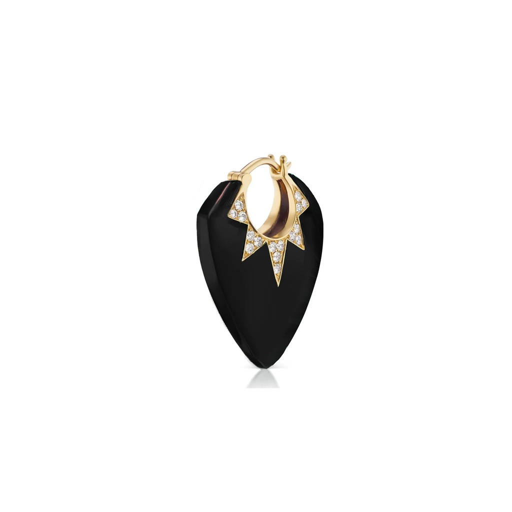 Single Classic Guitar Pick Earrings - Black Onyx