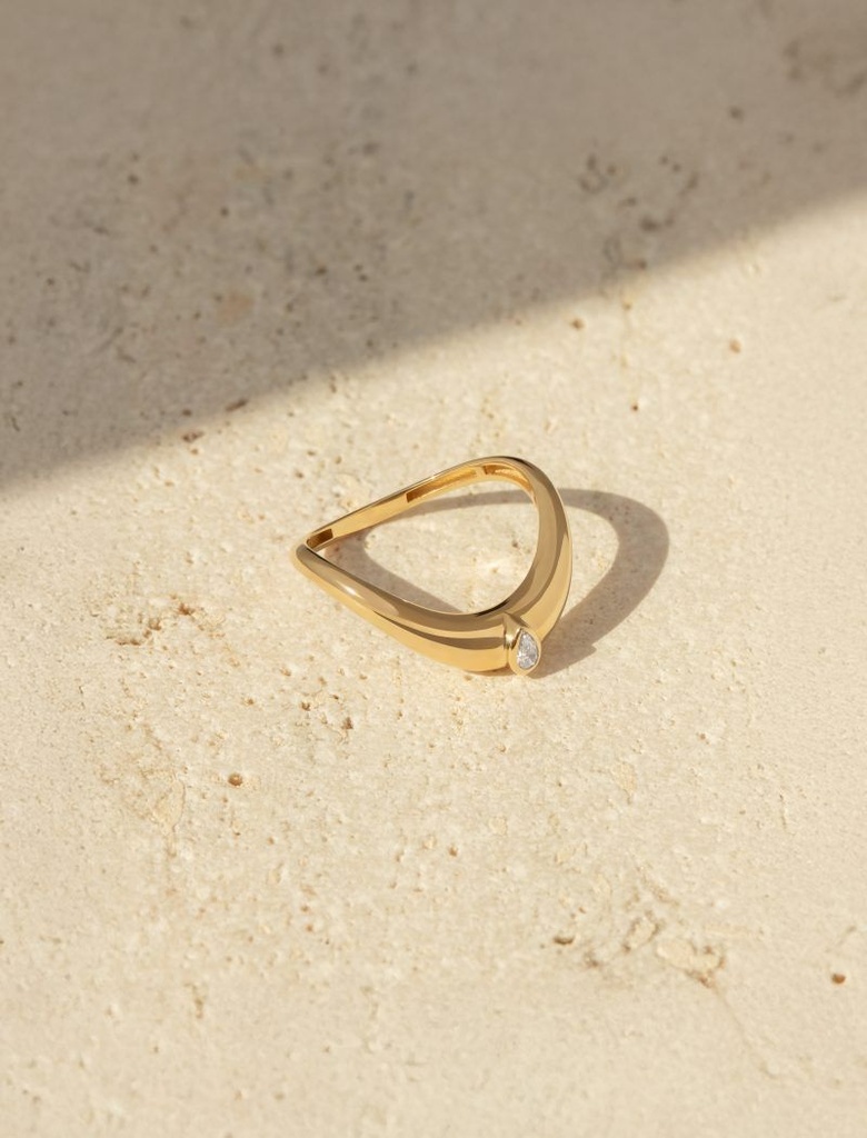 Pear Diamond Drop Boa Ring