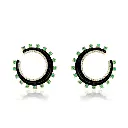 Crescent Earrings- Emeralds