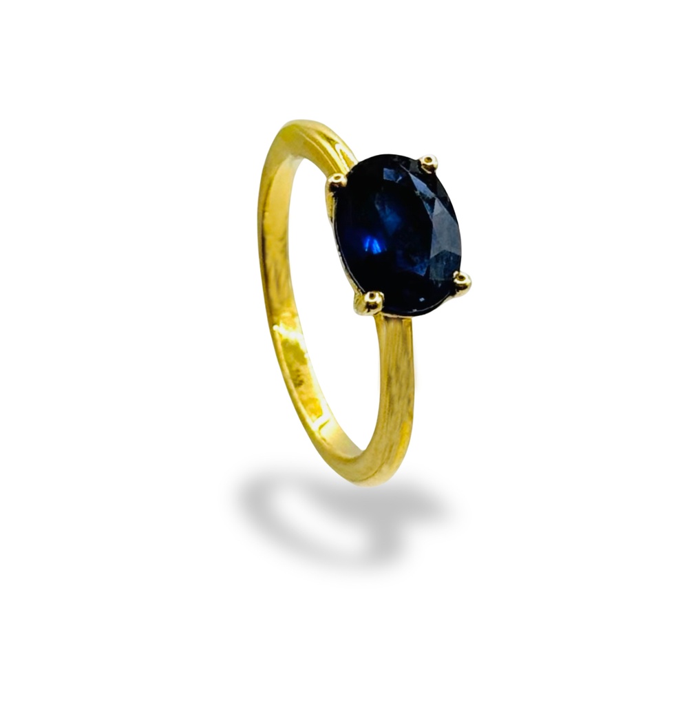 Oval Blue Sapphire Ring 