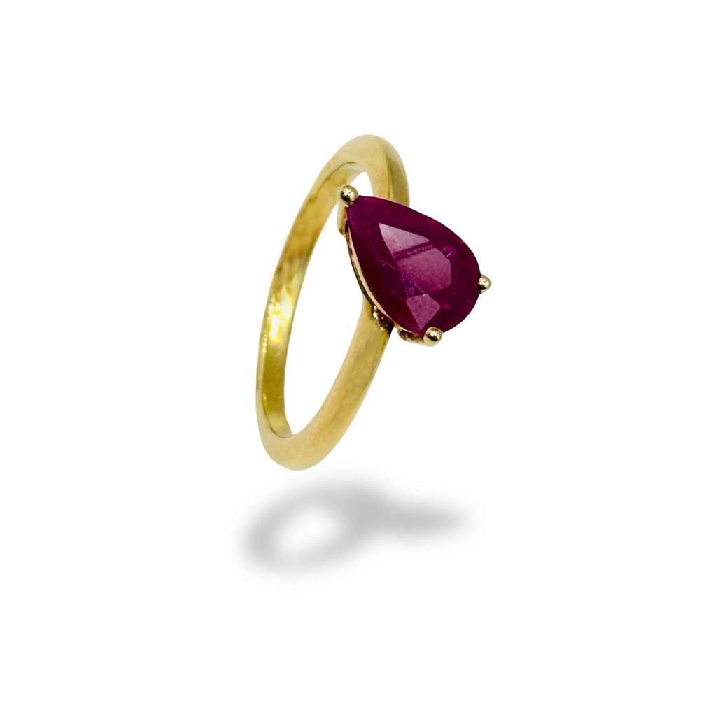 Pear Ruby Ring