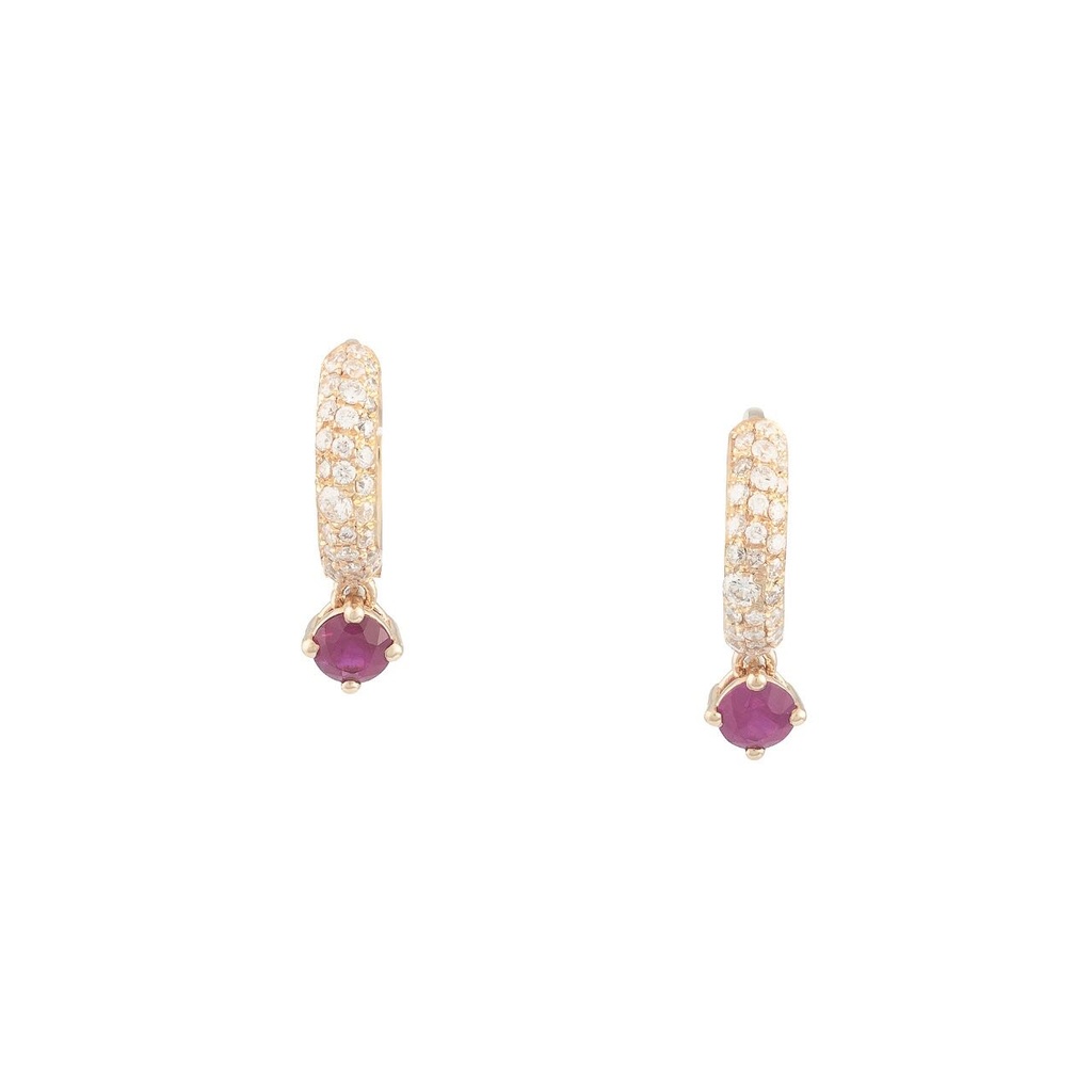 Diamond Ruby Hoops