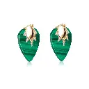 Classic Guitar Pick Earrings - Malachite  