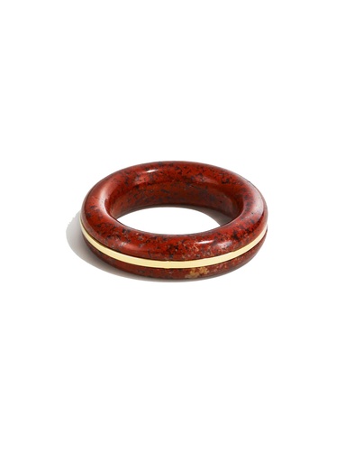 Stone Linings Ring - Red Jasper with White Diamonds 