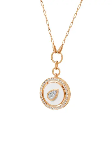 Aebi Bone White Necklace - Rose Gold