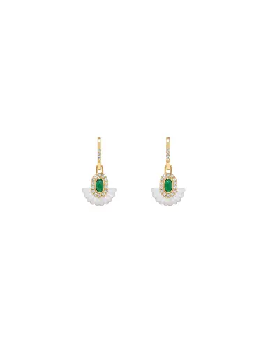 [ALARSNOWDRPER] Alara Snowdrop Pendant Drop Earrings