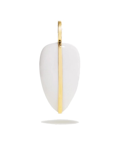 [WHTAGTPNDT14K] Large Pebble Pendant In White Agate