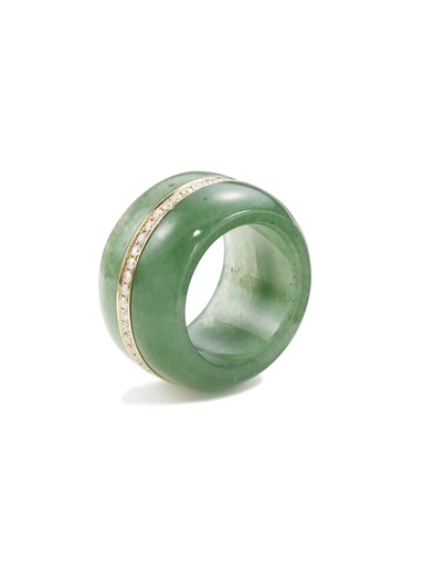 Stone Lining Cocktail Ring - Green Aventurine 