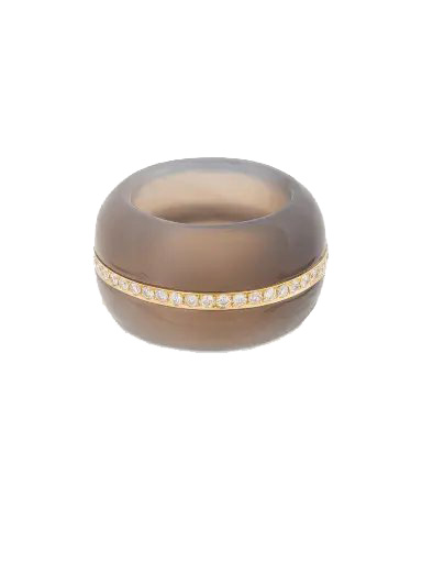 Stone Linings Dark Grey Cocktail Ring