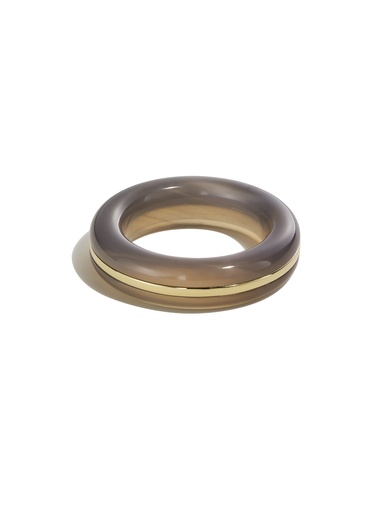 Essential Gem Stacking Ring - Grey Agate