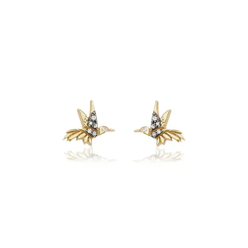 [SOR-HUMSTDDIER]  Hummingbird Motif Studs