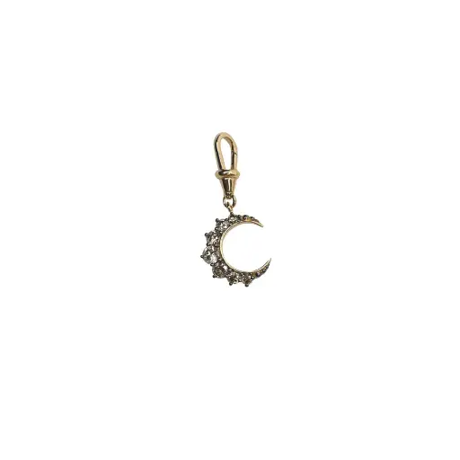 Mini White Diamond Crescent Charm