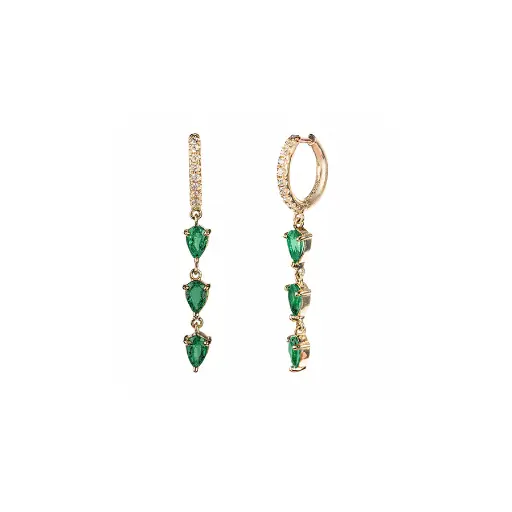 [SFJ-CONSEMETRPLHOOP] Emerald Droplets Hoop