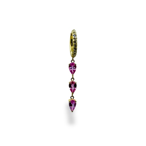 [SFJ-CONSPINKTRPLHOOP] Pink Sapphire Droplets Hoop