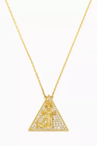 [KL-CONISHTNKLSMLDIA] Small Diamond Ishtar Necklace - Yellow Gold
