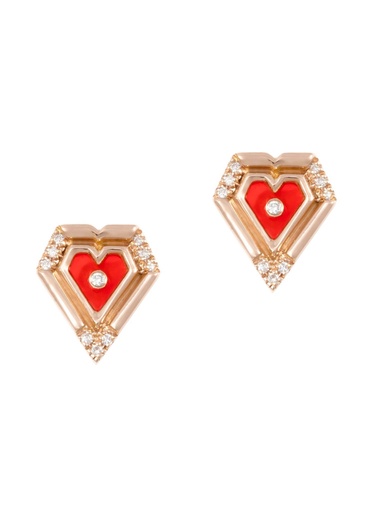 [LN-SOMINSTUDHRTRGRED] Mini Heart Studs