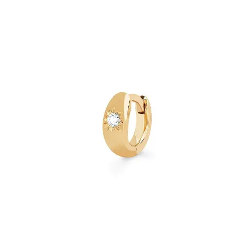 [SINGSTRDIAER1P] Single Star Set Rounded Diamond Huggies