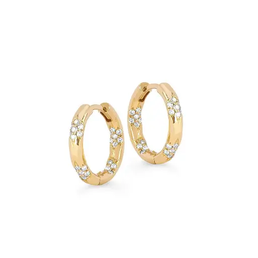 [7FOLDDIAHOPS] Sevenfold Diamond Hoops Small