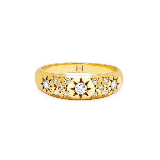 [PVSTRRNDRG71] Pavé Star Set Rounded Ring