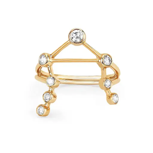 [LIBRADIARG81] Libra Diamond Constellation Ring