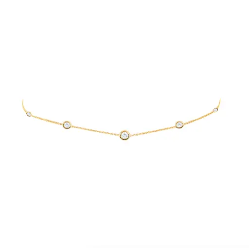 [5MONORBTBZCHO] 5 Moonstone Orbit Bezel Choker