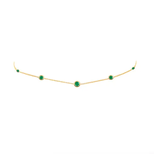 [5EMORBTBALCHO] 5 Emerald Orbit Bezel Choker
