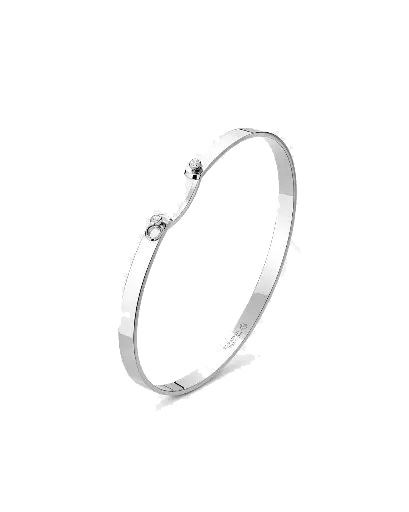 Monday Morning Mood Bangle In White Gold
