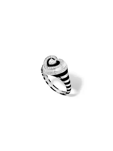Utama Jet Black Ring - White Gold