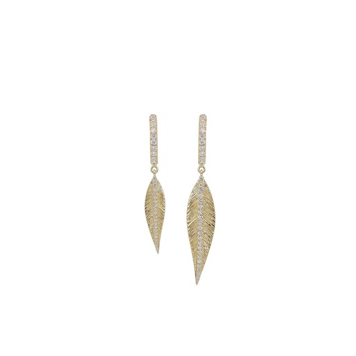 [CONS-SFJERLLFDI] Mismatched Leaf Hoop Earring