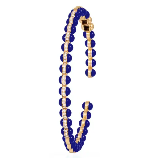 The Cobalt Navy Enamel Bangle - Small