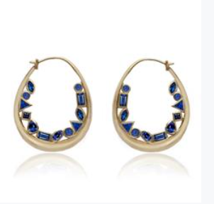 [MON408-BLUSAP] Bezel Hoops Earrings