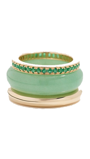 Luminous Gem Stack Emerald Rings