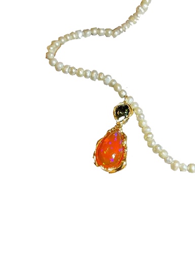 [DHTOPORTORM] In Full Bloom Neck - Orange Tourmaline