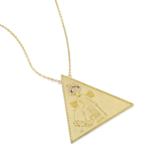 [KL-CONISHTNKLSML] Small Ishtar Necklace - Yellow Gold