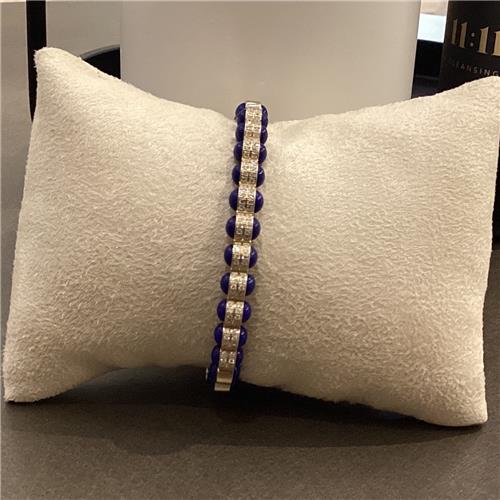 [LN-18KBRLT2BLDIA] The Cobalt Navy Enamel Bangle - Large