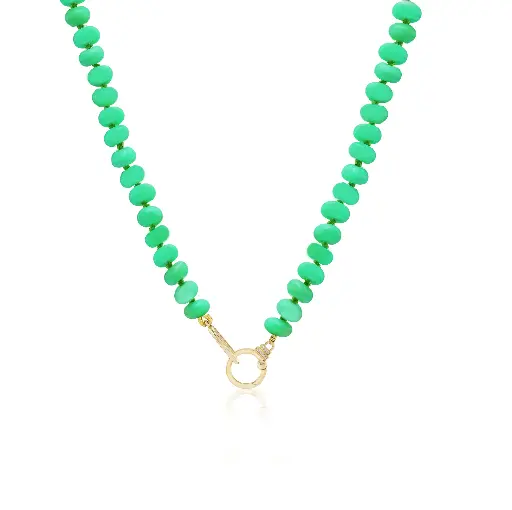 [SORCHRYNKL26] Chrysoprase Beaded Necklace