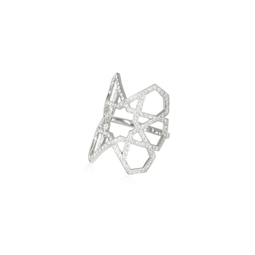 [RM-WGRWDIA] White Gold Ring With Diamonds - Ref. Adr143