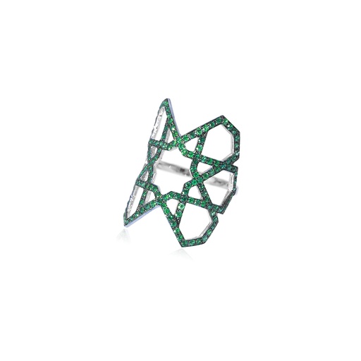 [RM-WGRWEM] White Gold Ring With Emeralds - Ref. ADR184