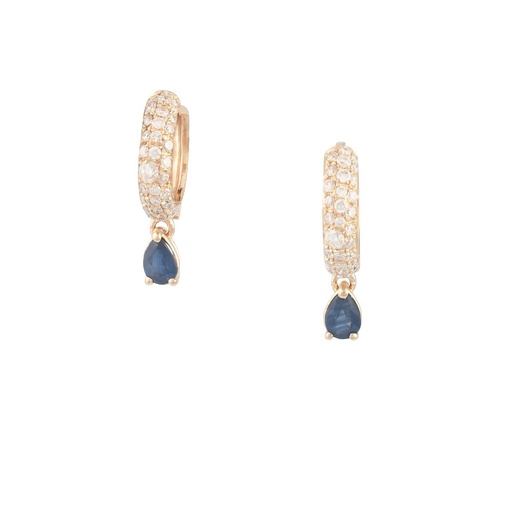 [RM-18KDIABLSAPHOOPS] Diamond Blue Sapphire Hoops