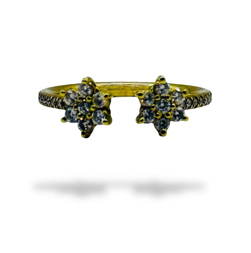 [RM-2FLWRDIARNG55] Diamond 2 Flower Ring