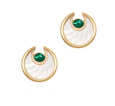 [LNCME–M18KYDIAMOPEAR] Circus Moon Earrings – Medium