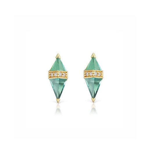 [SORPSGQ18KYEAR]  Pietra Studs - Green Quartz