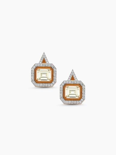 LUNA LUCE AMBERIS TIGER EYE TOPAZ DIAMOND EARRINGS